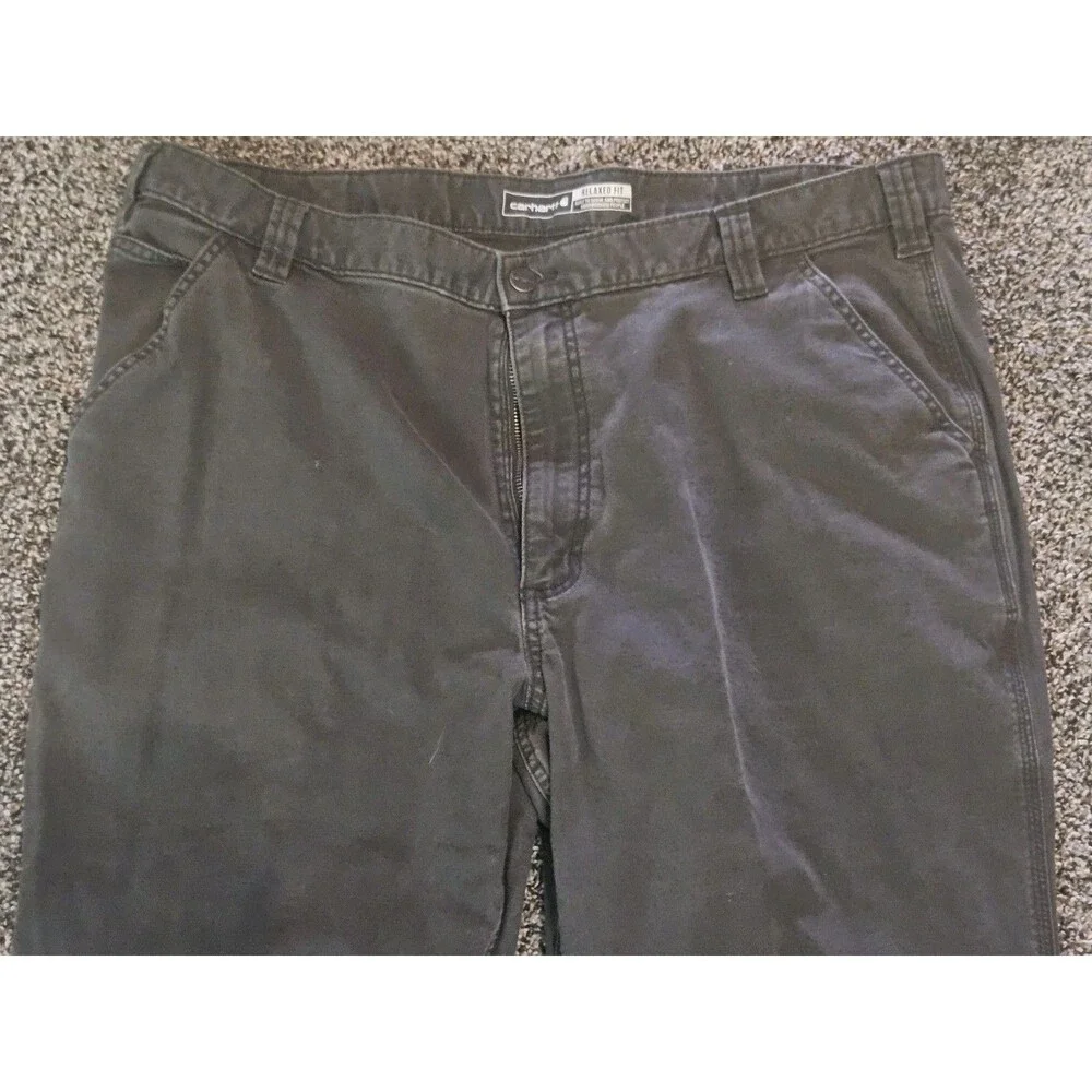 Carhartt Men's BN2291-M Rugged Flex Relaxed Fit Canvas Grey Pants Size 42 x 32